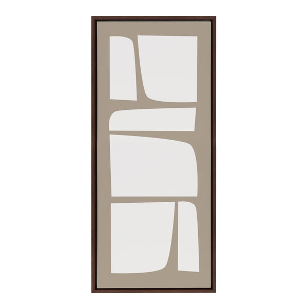 Kate & Laurel Sylvie Neutral Abstract Aztec Shapes Panel Framed Canvas By The Creative Bunch Studio