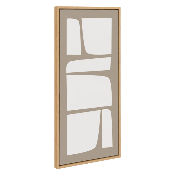 kate & laurel Sylvie Neutral Abstract Aztec Shapes Panel Framed Canvas by The Creative Bunch Studio