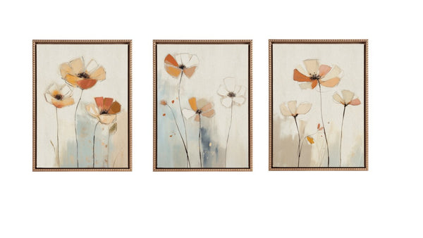 kate & laurel Sylvie Neutral Blue Elegant Country Wildflowers Framed Canvas Art Set by The Creative Bunch Studio kate & laurel Sylvie Neutral Blue Elegant Country Wildflowers Framed Canvas Art Set by The Creative Bunch Studio