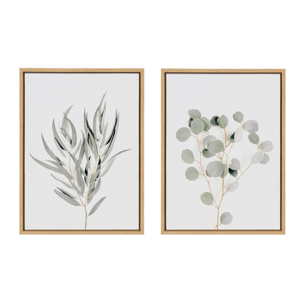 Kate & Laurel Sylvie Neutral Botanical 1 And 2 Framed Canvas Set By The Creative Bunch Studio