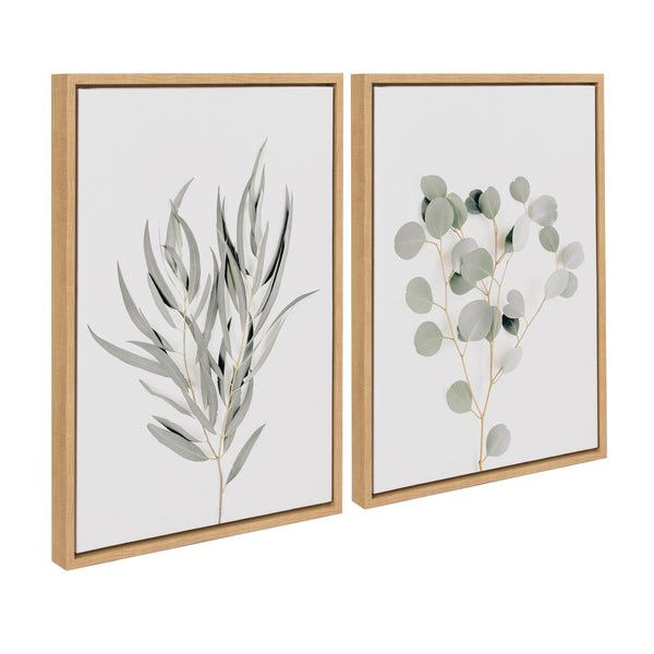 Kate & Laurel Sylvie Neutral Botanical 1 And 2 Framed Canvas Set By The Creative Bunch Studio