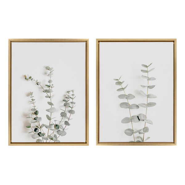 Kate & Laurel Sylvie Neutral Botanical Print No 3 And 4 Framed Canvas By The Creative Bunch Studio