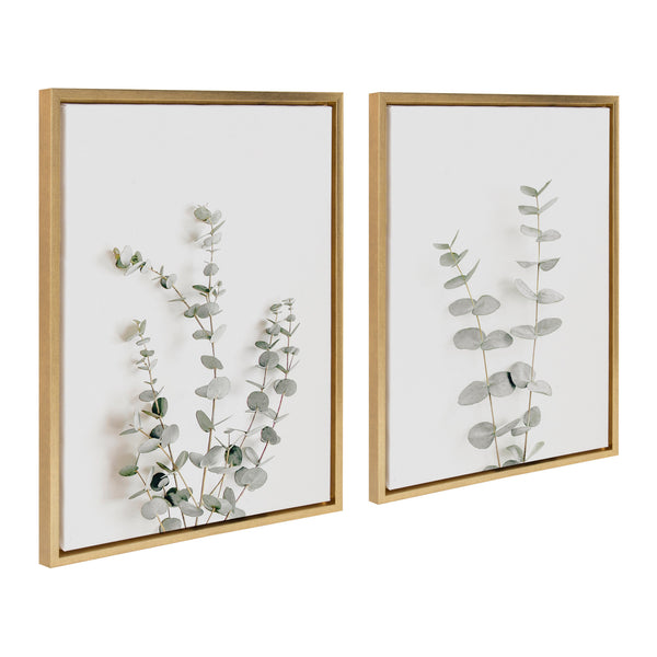 Kate & Laurel Sylvie Neutral Botanical Print No 3 And 4 Framed Canvas By The Creative Bunch Studio