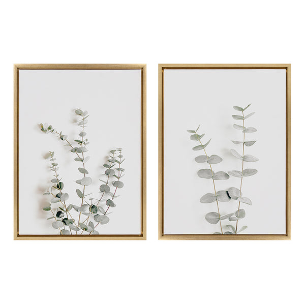kate & laurel Sylvie Neutral Botanical Print No 3 and 4 Framed Canvas by The Creative Bunch Studio