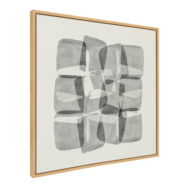 Kate & Laurel Sylvie Neutral Mod Abstraction Black And White Framed Canvas By Amy Lighthall