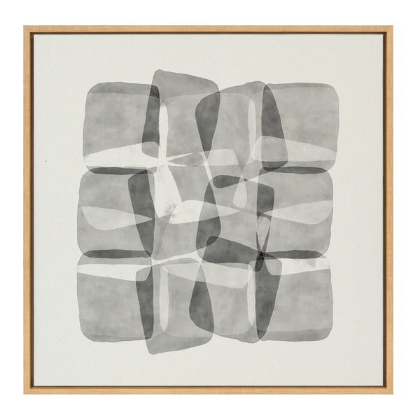 kate & laurel Sylvie Neutral Mod Abstraction Black and White Framed Canvas by Amy Lighthall