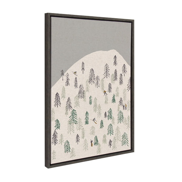 Kate & Laurel Sylvie New Nostalgia Skiers Framed Canvas By Hannah Beisang