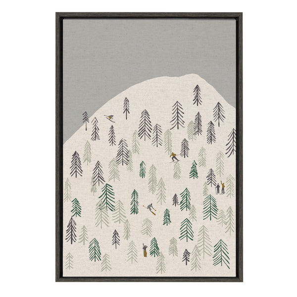 Kate & Laurel Sylvie New Nostalgia Skiers Framed Canvas By Hannah Beisang