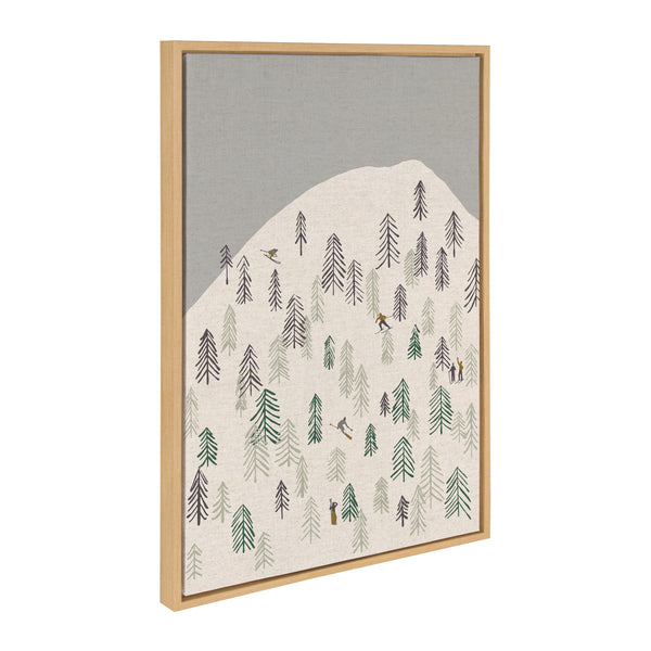 kate & laurel Sylvie New Nostalgia Skiers Framed Canvas by Hannah Beisang