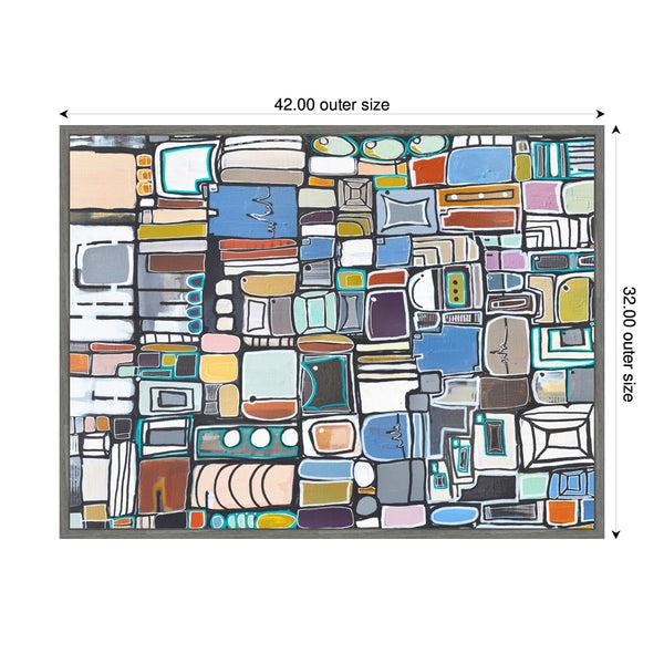 Kate & Laurel Sylvie Newsprint Horizontal Framed Canvas By Leah Nadeau