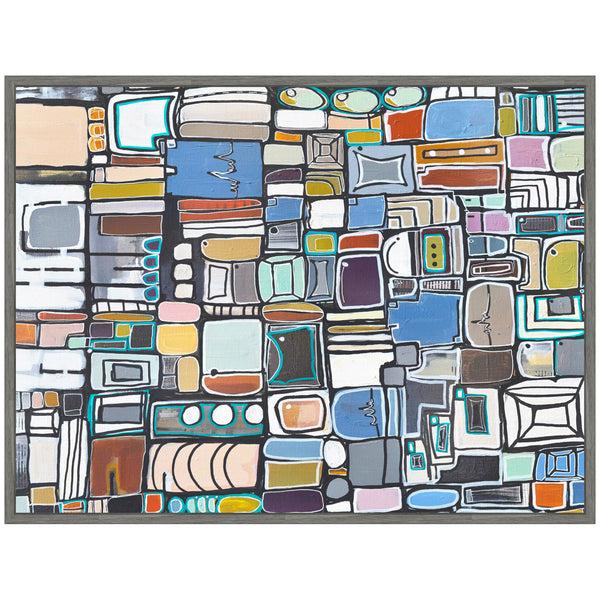 Kate & Laurel Sylvie Newsprint Horizontal Framed Canvas By Leah Nadeau