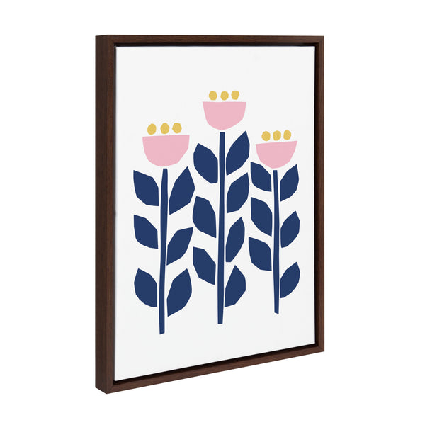 Kate & Laurel Sylvie Nordic Flowers Framed Canvas By Myriam Van Neste