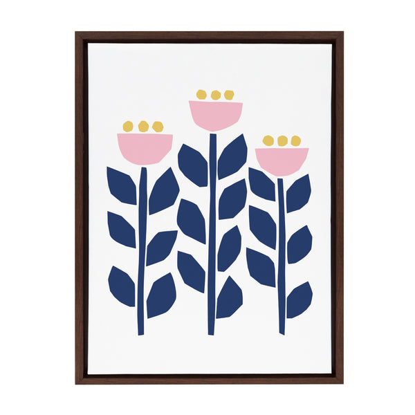 Kate & Laurel Sylvie Nordic Flowers Framed Canvas By Myriam Van Neste