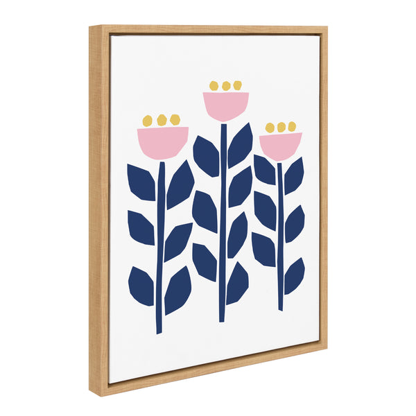 kate & laurel Sylvie Nordic Flowers Framed Canvas by Myriam Van Neste