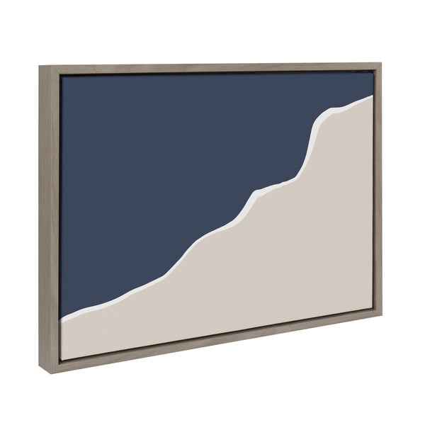 Kate & Laurel Sylvie Ocean And Beach Abstract Landscape Framed Canvas By The Creative Bunch Studio