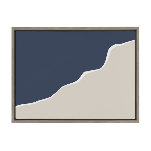 Kate & Laurel Sylvie Ocean And Beach Abstract Landscape Framed Canvas By The Creative Bunch Studio