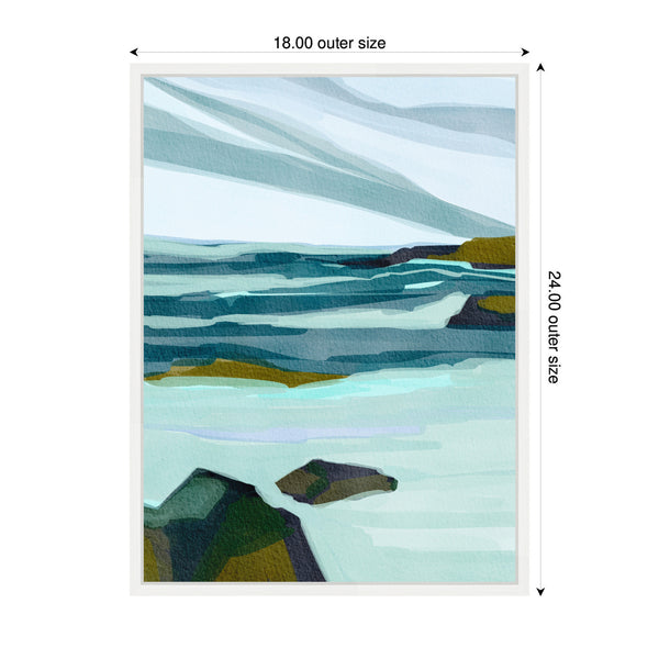 Kate & Laurel Sylvie Ocean Breeze Framed Canvas By Nikita Jariwala