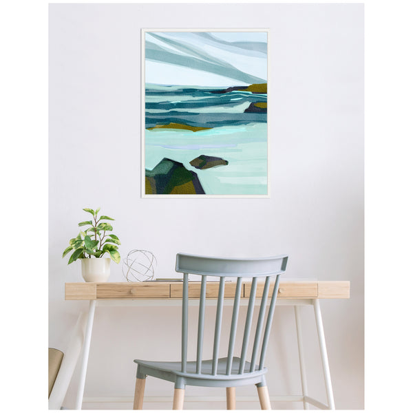 Kate & Laurel Sylvie Ocean Breeze Framed Canvas By Nikita Jariwala