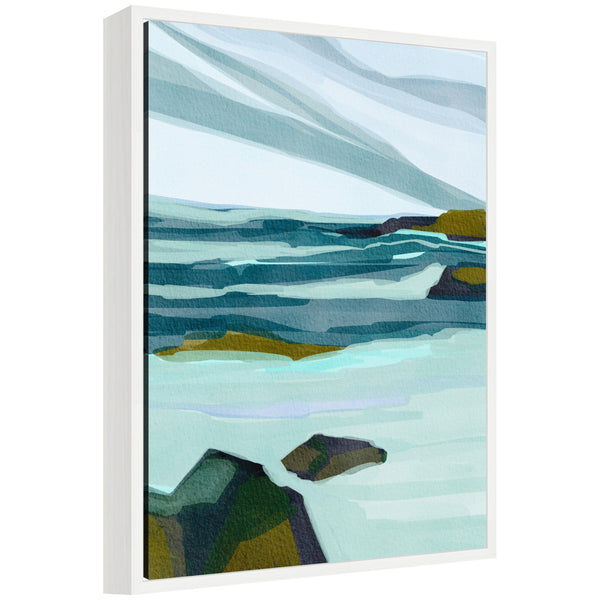 kate & laurel Sylvie Ocean Breeze Framed Canvas by Nikita Jariwala