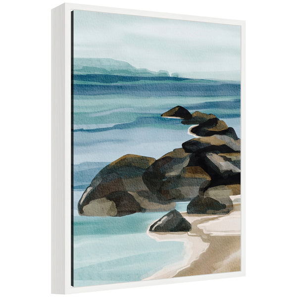 Kate & Laurel Sylvie Ocean Breeze Ll Framed Canvas By Nikita Jariwala
