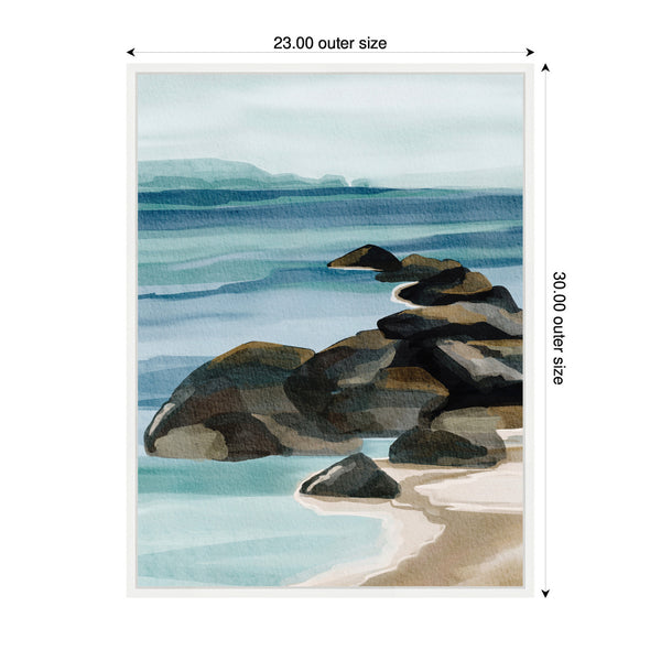 Kate & Laurel Sylvie Ocean Breeze Ll Framed Canvas By Nikita Jariwala