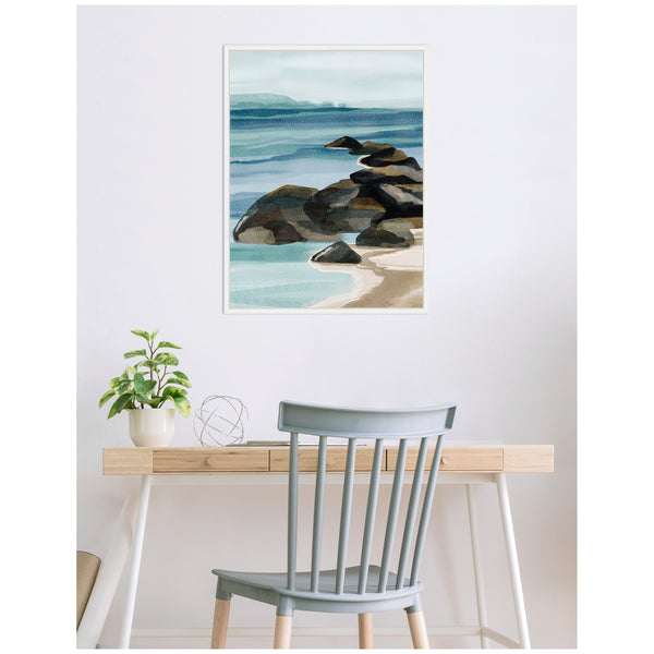 Kate & Laurel Sylvie Ocean Breeze Ll Framed Canvas By Nikita Jariwala