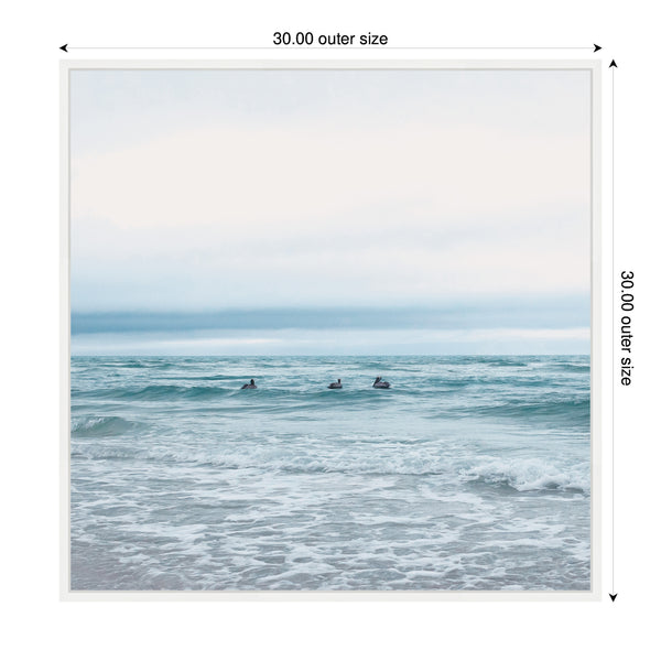 Kate & Laurel Sylvie Ocean Swim 1 Square Framed Canvas By Stephanie Klatt