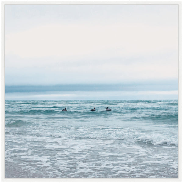 Kate & Laurel Sylvie Ocean Swim 1 Square Framed Canvas By Stephanie Klatt