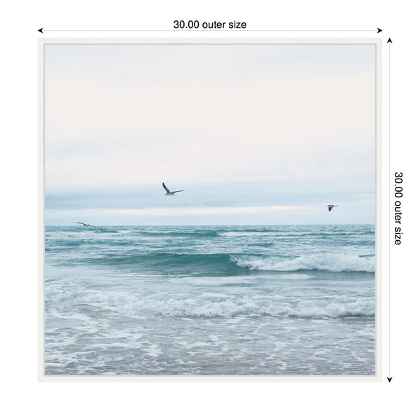 Kate & Laurel Sylvie Ocean Swim 2 Square Framed Canvas By Stephanie Klatt