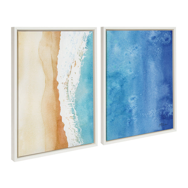 Kate & Laurel Sylvie Ocean Wake 1 And 2 Framed Canvas By Julie Maida