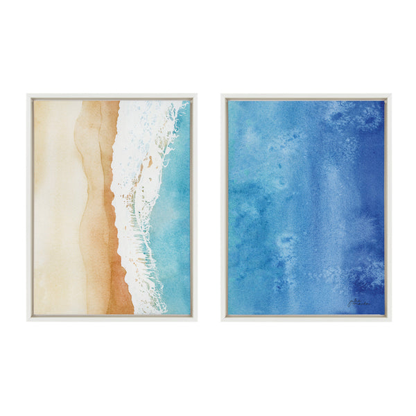 Kate & Laurel Sylvie Ocean Wake 1 And 2 Framed Canvas By Julie Maida