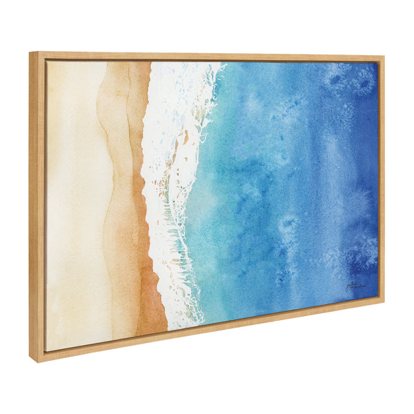 Kate & Laurel Sylvie Ocean Wake Framed Canvas By Julie Maida