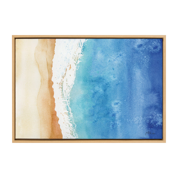 Kate & Laurel Sylvie Ocean Wake Framed Canvas By Julie Maida