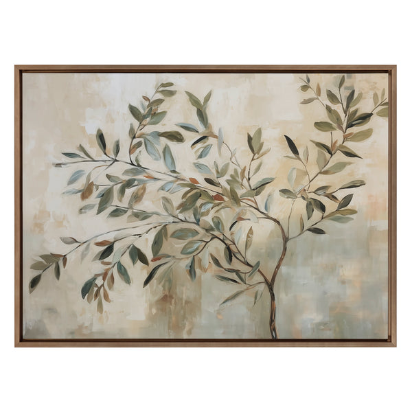Kate & Laurel Sylvie Olive Tree Abstract Framed Canvas By The Creative Bunch Studio