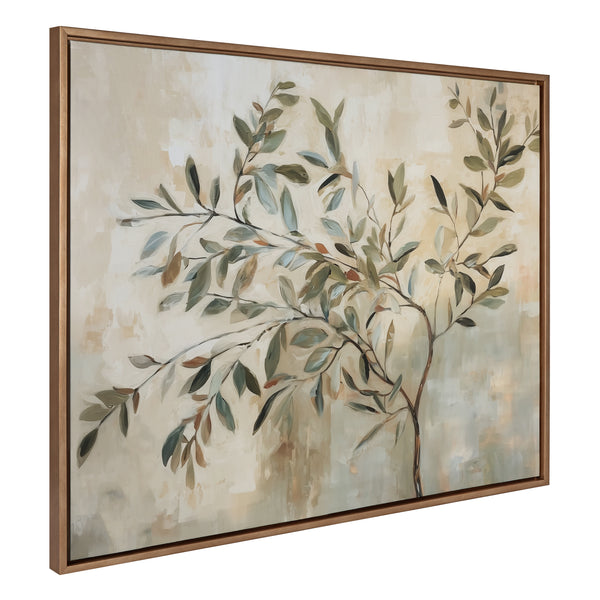 kate & laurel Sylvie Olive Tree Abstract Framed Canvas by The Creative Bunch Studio