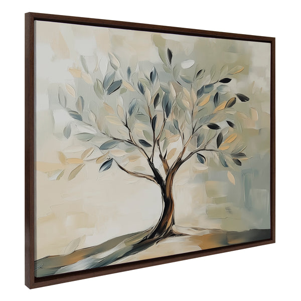kate & laurel Sylvie Olive Tree Abstract Landscape Framed Canvas by The Creative Bunch Studio