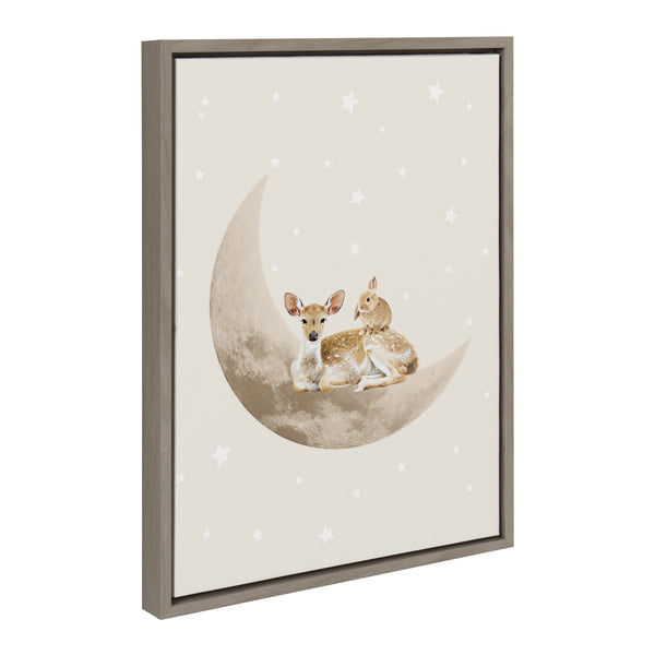 Kate & Laurel Sylvie On The Moon Framed Canvas By July Art Prints