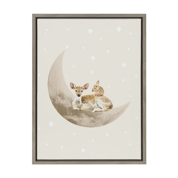 Kate & Laurel Sylvie On The Moon Framed Canvas By July Art Prints