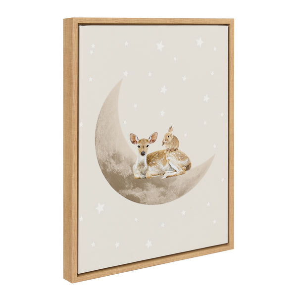 kate & laurel Sylvie On the Moon Framed Canvas by July Art Prints