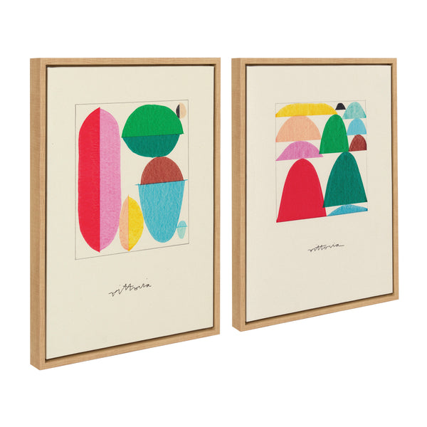 kate & laurel Sylvie On The Other Hand and Repeat For A New Outcome Framed Canvas Art Set by Amber Vittoria