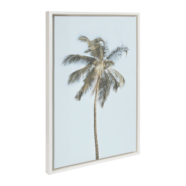 Kate & Laurel Sylvie One Coconut Palm Tree Framed Canvas By The Creative Bunch Studio