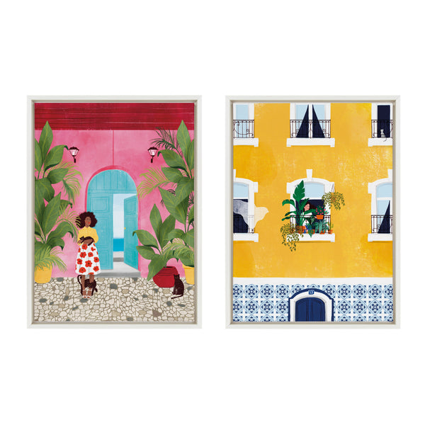 Kate & Laurel Sylvie Opportunities And Lisbon Framed Canvas Art Set By Maja Tomljanovic