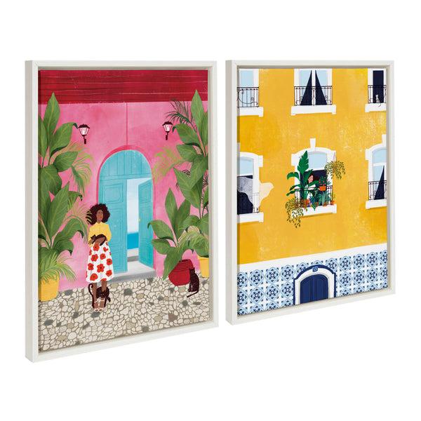 Kate & Laurel Sylvie Opportunities And Lisbon Framed Canvas Art Set By Maja Tomljanovic