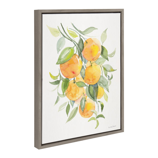 Kate & Laurel Sylvie Orange Citrus Framed Canvas By Patricia Shaw