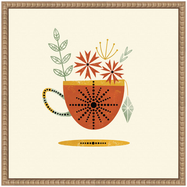 Kate & Laurel Sylvie Orange Cup Framed Canvas By Amber Leaders