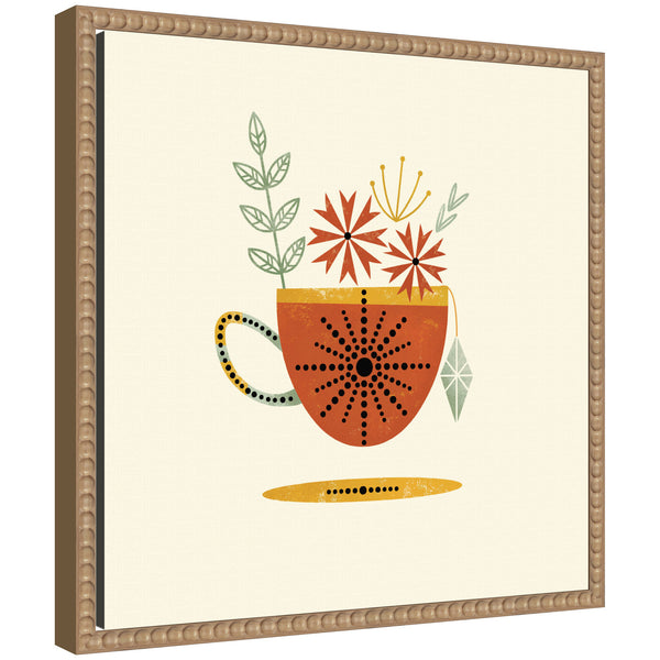 kate & laurel Sylvie Orange Cup Framed Canvas by Amber Leaders