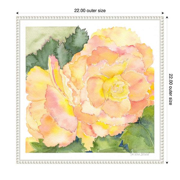 Kate & Laurel Sylvie Orange Pink Abstract Begonia Framed Canvas By Patricia Shaw