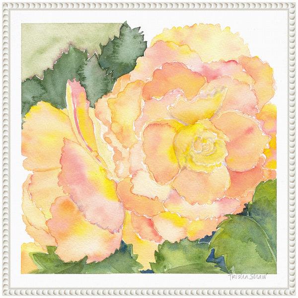 Kate & Laurel Sylvie Orange Pink Abstract Begonia Framed Canvas By Patricia Shaw