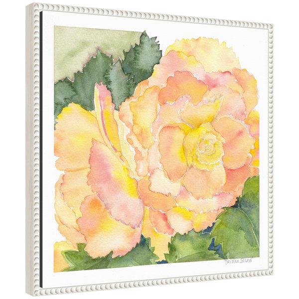 kate & laurel Sylvie Orange Pink Abstract Begonia Framed Canvas by Patricia Shaw