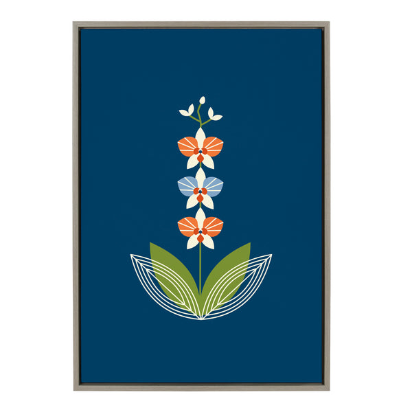 Kate & Laurel Sylvie Orchid Framed Canvas By Amber Leaders Designs